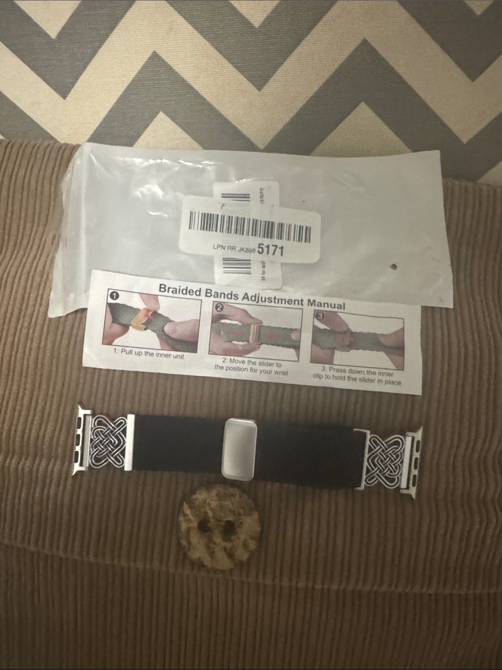 Braided Stainless Steel Connector Black Braided Apple Watch Band